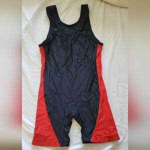 Womens Red and Black Wrestling Singlet